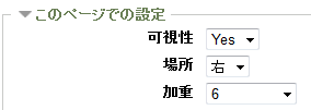 表示場所と加重