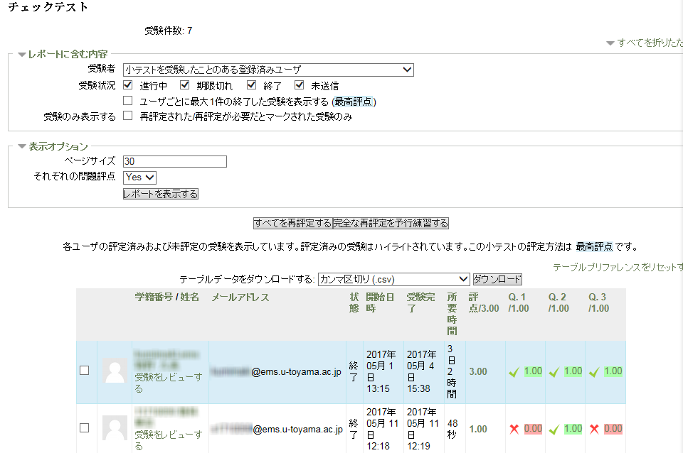 評定レポート