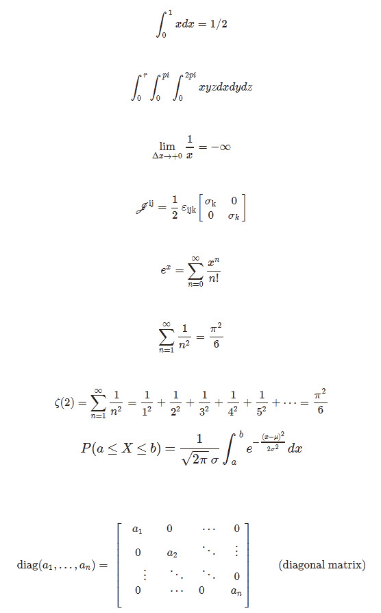 Mathjaxによる表示例